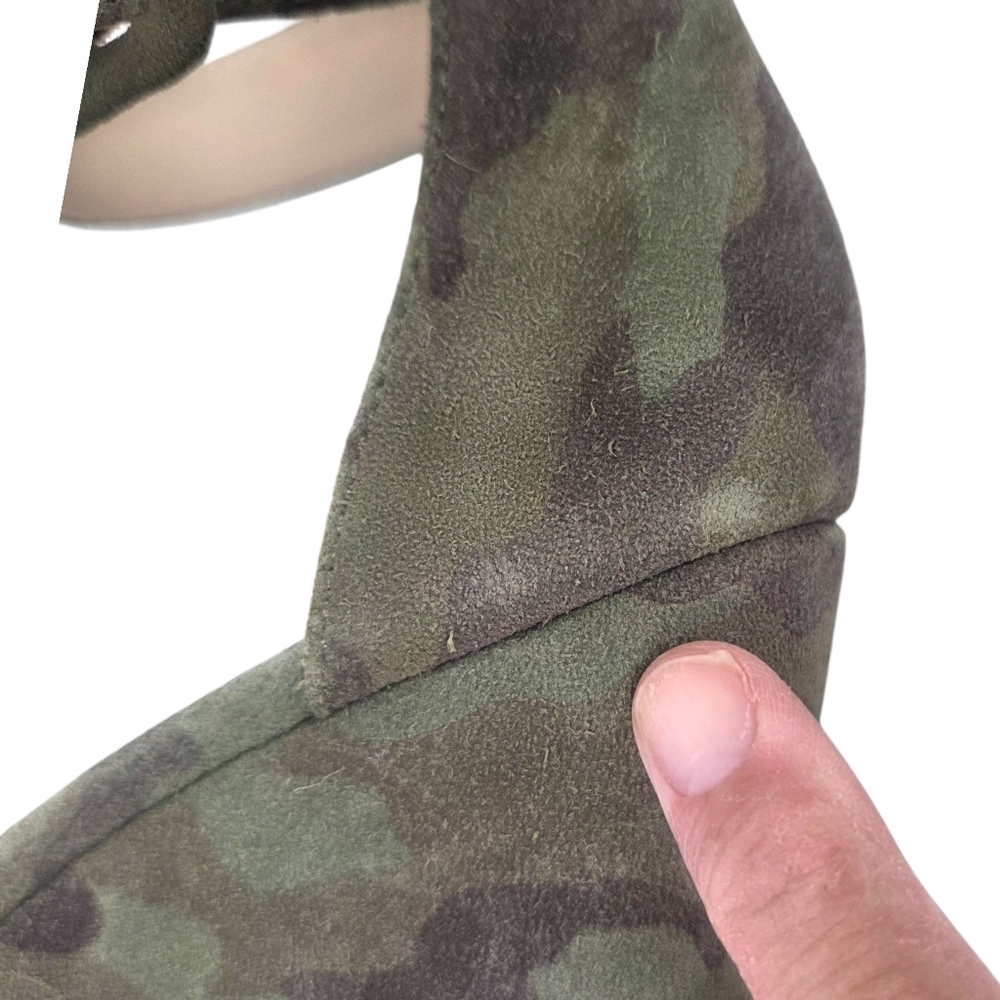 Seychelles Cloud Nine Camo Wedge Heels Sandals NEW Leather Womens 9.5 Green - Picture 10 of 12